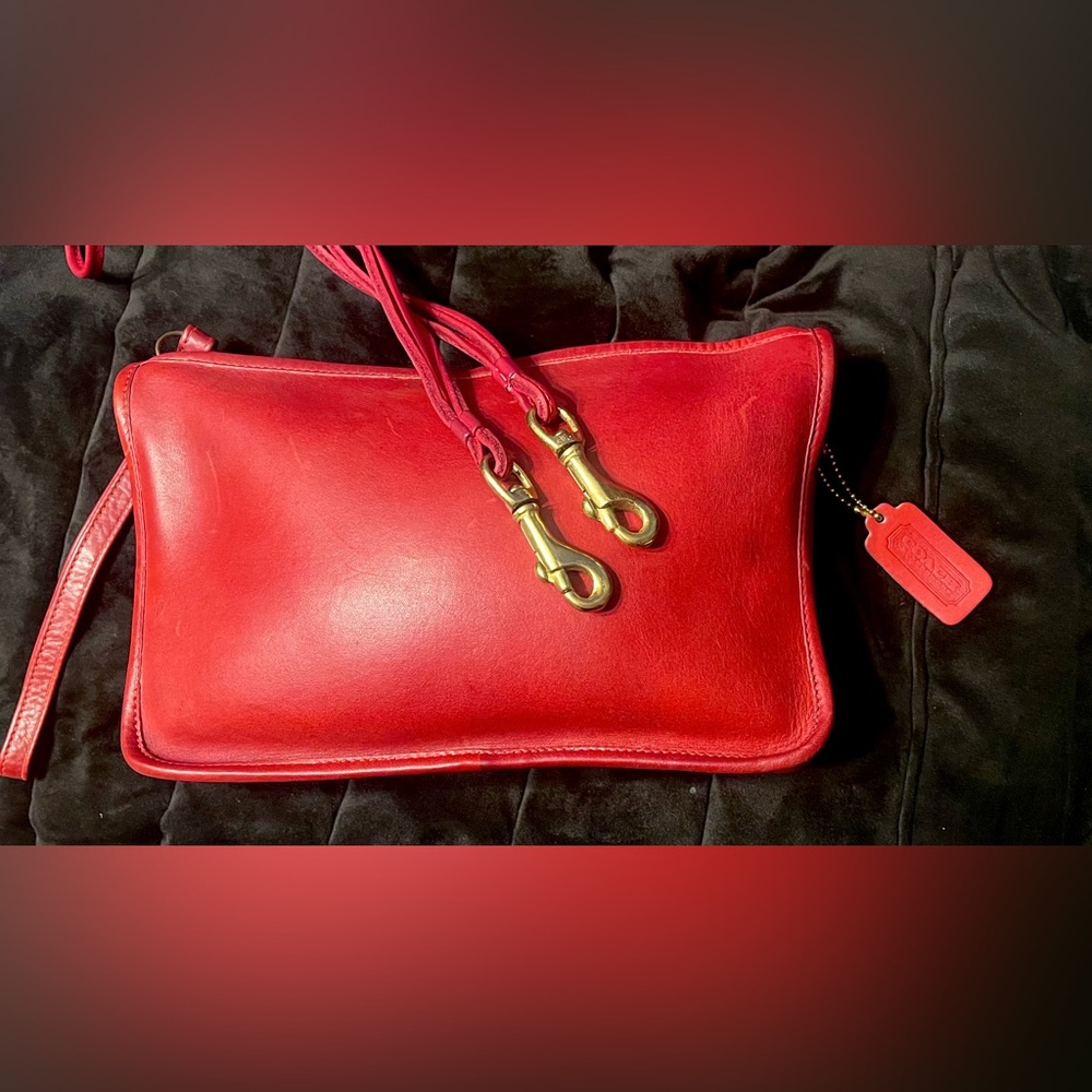 Coach Vintage-Basic Bag 491-7952 Red Leather Clutch
